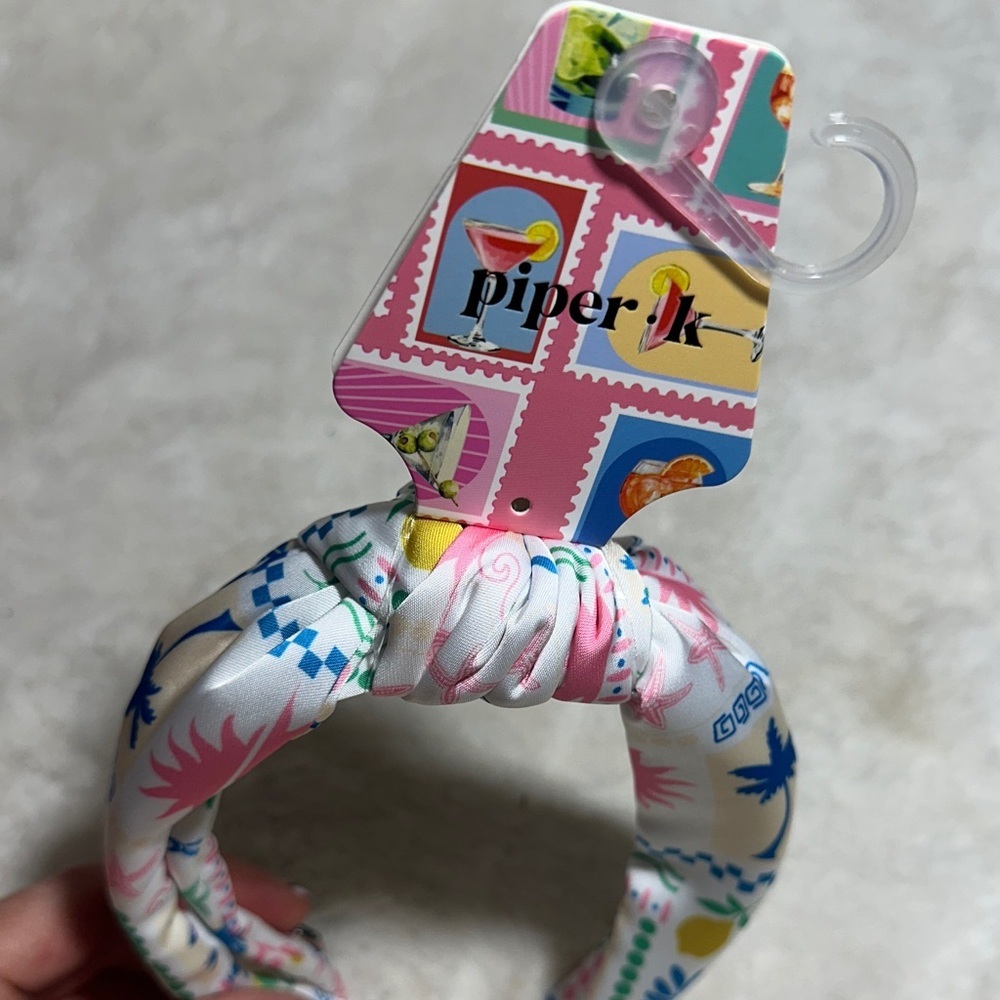 Piper K tropical summer white cloth hair band